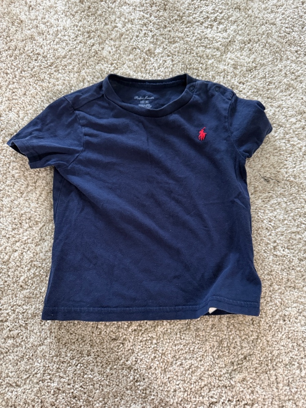 Ralph Lauren Navy Short Sleeve Tee with Red Pony Logo